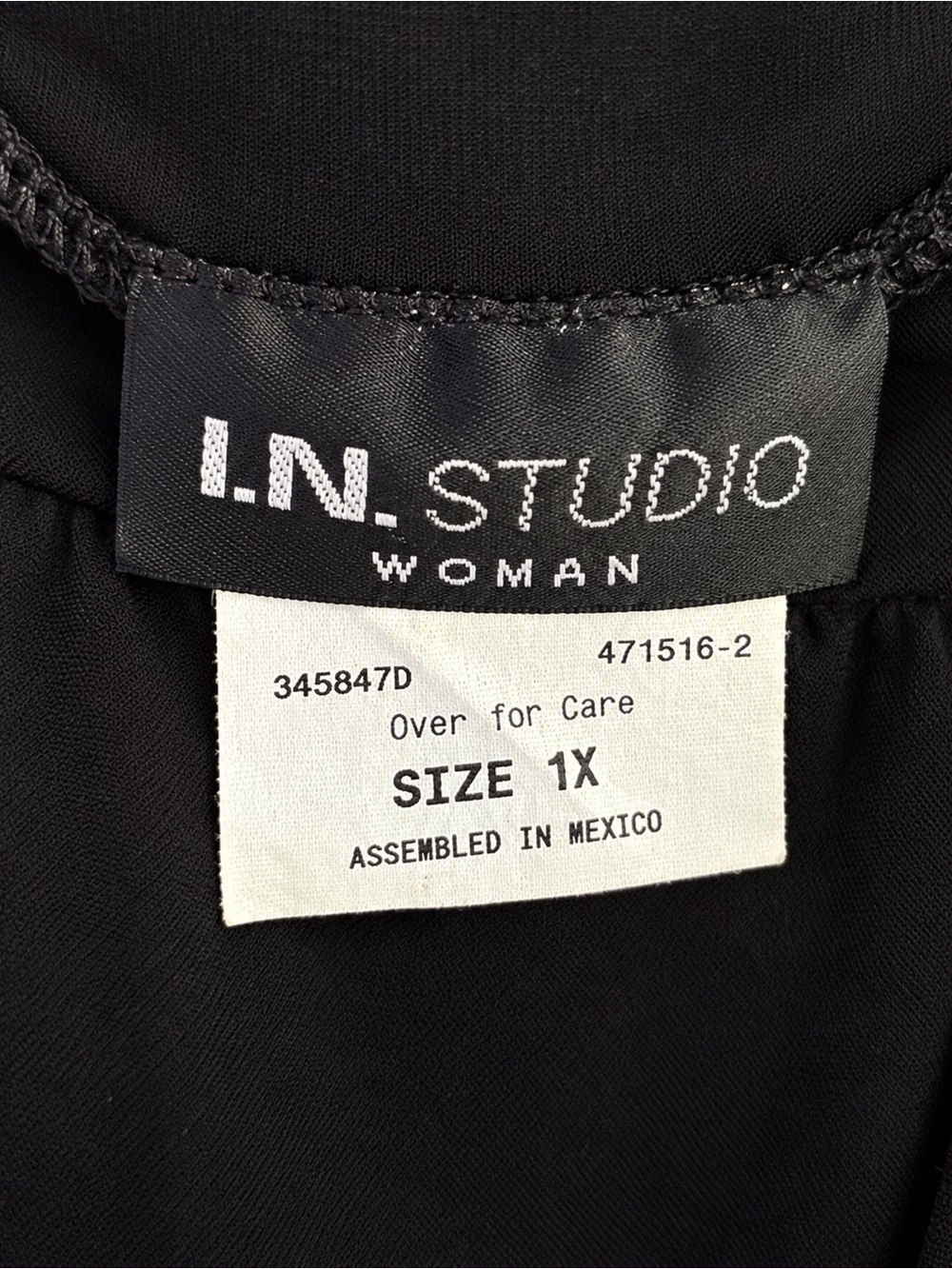 I.N. Studio Woman Black Maxi Skirt Side Slit Plus Size 1X - Picture 3 of 5